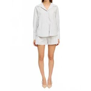 NEW EN SAISON haisley stripe fitted shirt in white